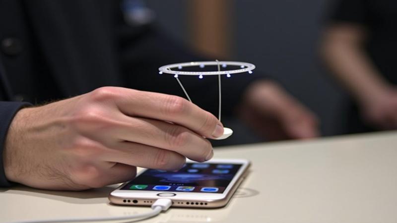 A Genius Bar wizard anoints an iPhone with a charging cable, while a tiny '26.0.2' halo floats above it.