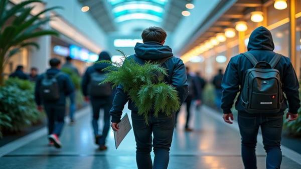 AI researchers in hoodies stride from glowing campuses carrying ferns, whiteboards, and a suspiciously sentient espresso machine with a badge.