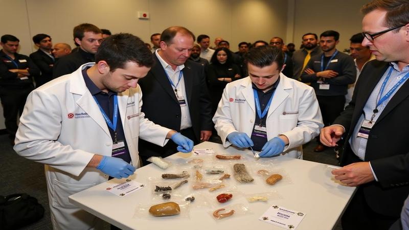 A lab team unpacks ancient DNA samples as a crowd stares, phones ready for the verdict.