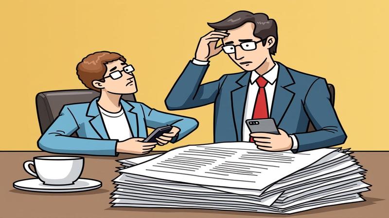 Primary image shows a bewildered aide, a coffee cup, and a phone hovering between a stack of briefing papers labeled Diplomacy.