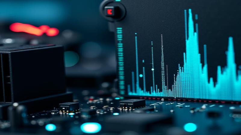 Close-up of a vapor-chamber heatsink beside a controller, graph lines skyrocketing, a tiny asterisk lurking ominously in the corner.