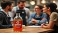 A mysterious bottle labeled 'Probiotic Paradox' sits next to a worried barista, as customers debate their wellness.