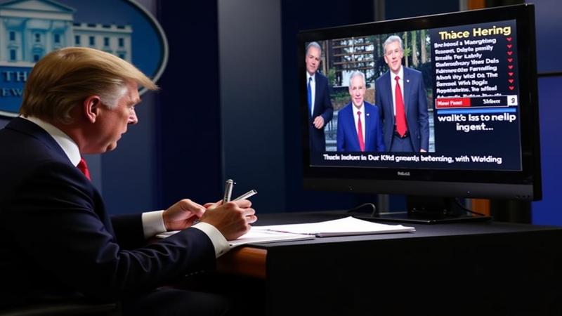 A White House aide scribbles notes as a TV ticker blares headlines about war heroes, fame, and Twitter.