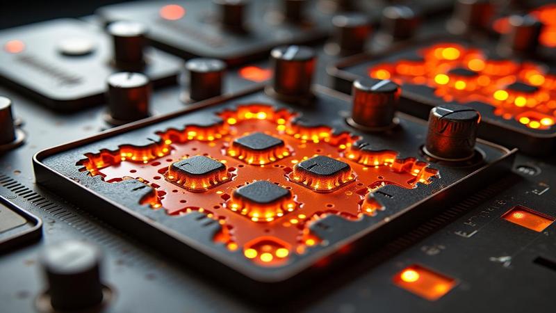 Close-up of heat tiles and Raptor engines labeled like artisanal espresso machines threatening to unionize against gravity.