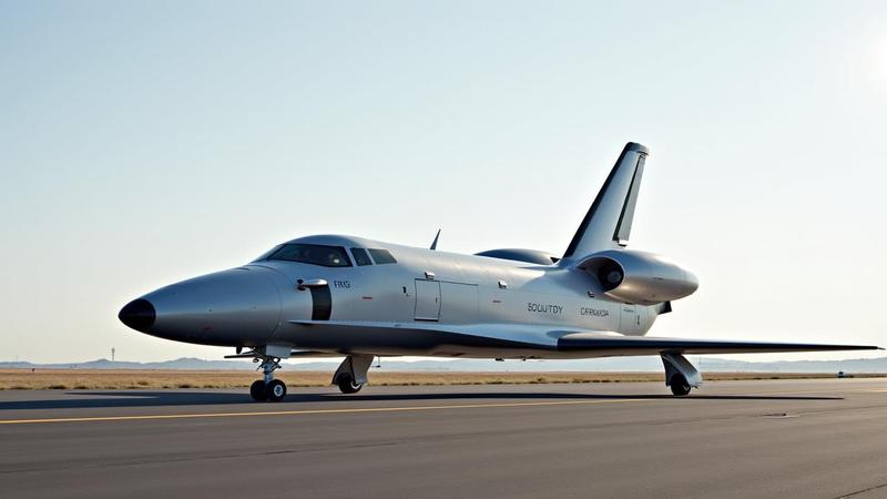 Dream Chaser spaceplane posing on a runway like a shuttle’s younger cousin who lifts.