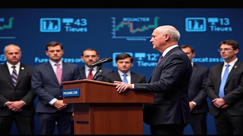 Powell at the podium, flanked by flickering charts and a sea of skeptical economists.
