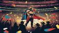 Poster of a cape-wearing Dricus du Plessis entering the ring amid a confetti avalanche.