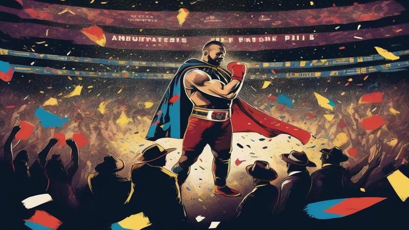 Poster of a cape-wearing Dricus du Plessis entering the ring amid a confetti avalanche.