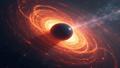 Artist impression of two spinning black holes colliding, spacetime ripples radiating outward like a cosmic subwoofer testing the neighborhood’s patience.