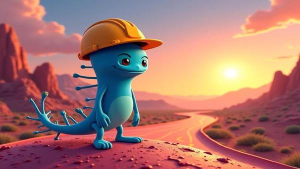 A cartoon neuron wearing a hard hat while tiny molecules lay fresh myelin like road crews repaving a nerve highway at dawn.