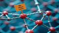 A graphene lattice under a microscope as tiny cartoon electrons hoist protest signs reading “No More Laws.”