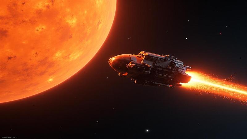 Artist’s rendering of JUICE skimming past Venus, side-eyeing a blinking warning light labeled ‘Totally Normal Space Stuff.’