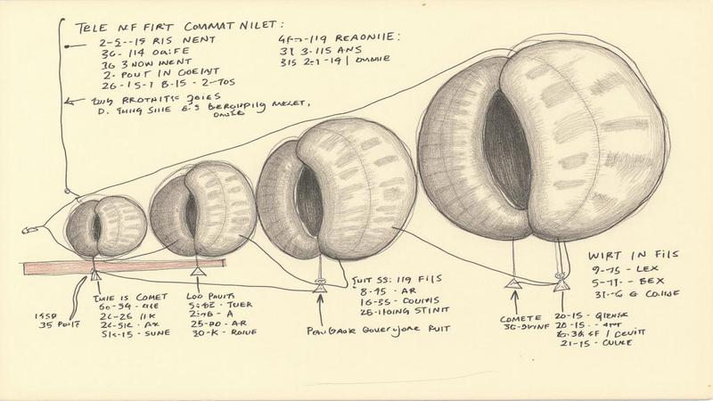 Diagram of wildly different comet sizes annotated with increasingly desperate footnotes and a coffee-stained methods section.