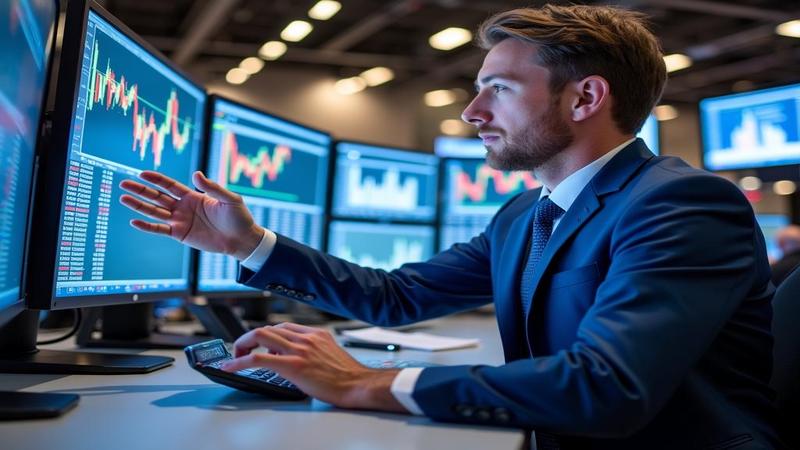 Trading floor erupts as CRWV spikes, a hyperactive analyst waves a calculator, and servers glimmer in the background like chrome on a sunny day.