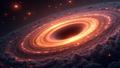 Artist’s impression of a black hole politely converting matter into mysterious glow, as galaxies look on like nervous dinner guests.