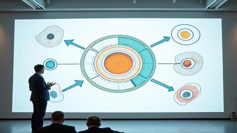 A conference slide shows arrows and circles tidying the data around the uncanny object.