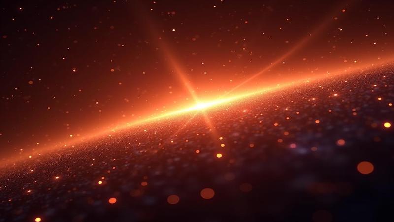 Close-up of the elongated glow with scale bars, as if the universe drew an underline and then never stopped underlining.