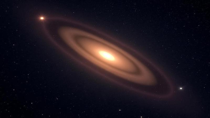 Composite sky map showing a bright gamma-ray pulse repeating at intervals, with bewildered astronomers pointing at graphs like they’ve discovered cosmic Morse code from a caffeinated star.