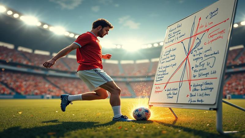 The punter mid-kick, lit like a Renaissance painting, while coaches diagram geometry on a sideline whiteboard that smells like victory and dry erase fumes.