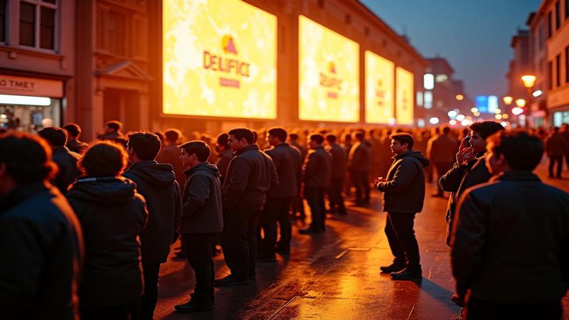 Villagers line up in a crowded, buttery queue to witness frame rate glory.