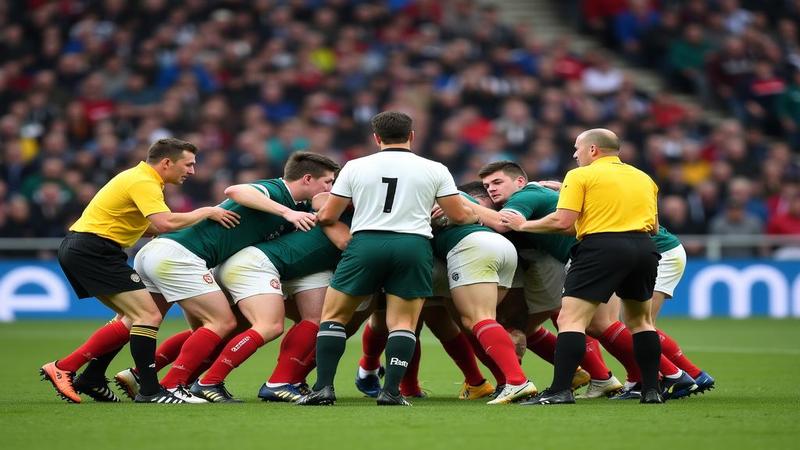 Goal-line scrum as the Eagles execute a Tush Push, defenders compressed into a human accordian, referees peering like auditors at a suspicious write-off.