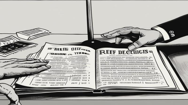 Close-up of an NFL rulebook beside a monitor showing multiple angles, a ref’s hand hovering indecisively over a flag.