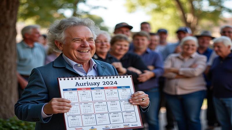 A keepsake calendar and neighborhood spectators capture a moment of unhurried triumph.