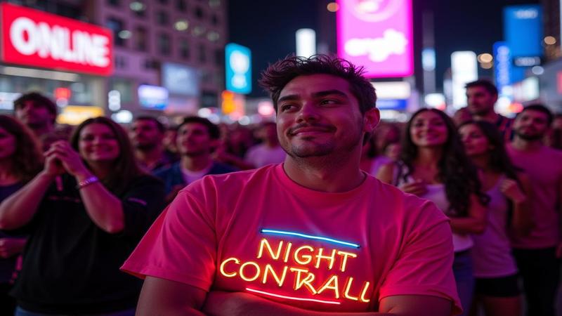 fans in neon merch react to a near-fall that becomes a meme.