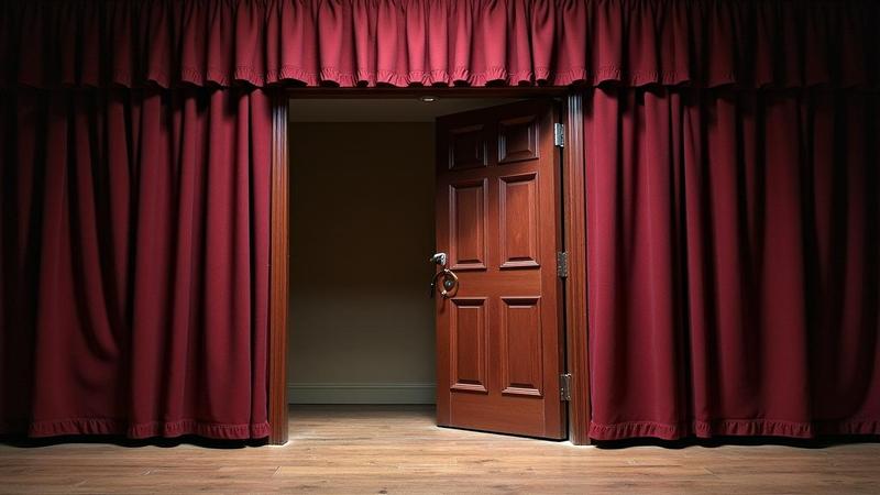 A deserted stage door frames a career built on backstage wisdom and late-life improvisation.