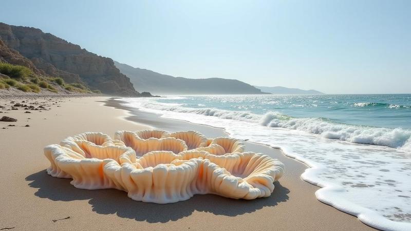Bleached coral shaped like a resignation letter, with waves rehearsing their entrance onto a sleepy coastal boardwalk.