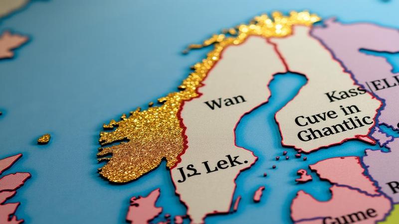 the church's new coordinates glitter on a Nordic map as a tourist group files memory cards.