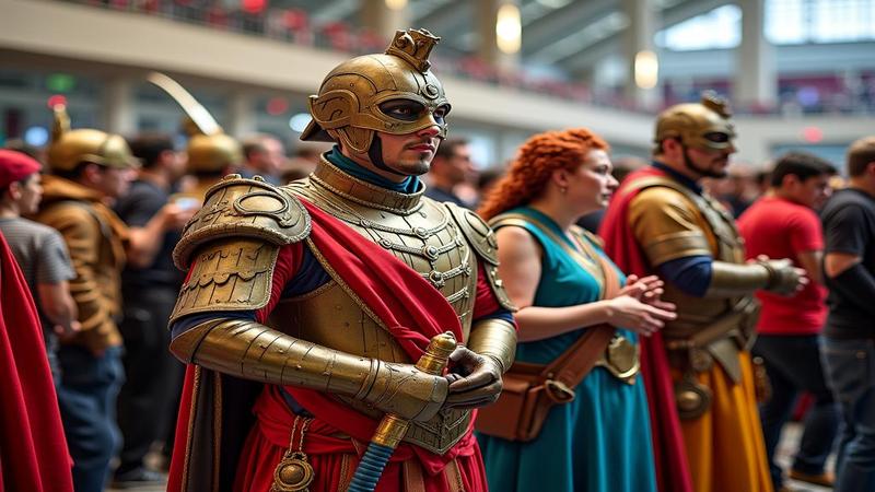 Fans in ornate cosplay storm a multiplex like a Renaissance painting of a ticket line, wielding foam swords and loyalty cards.